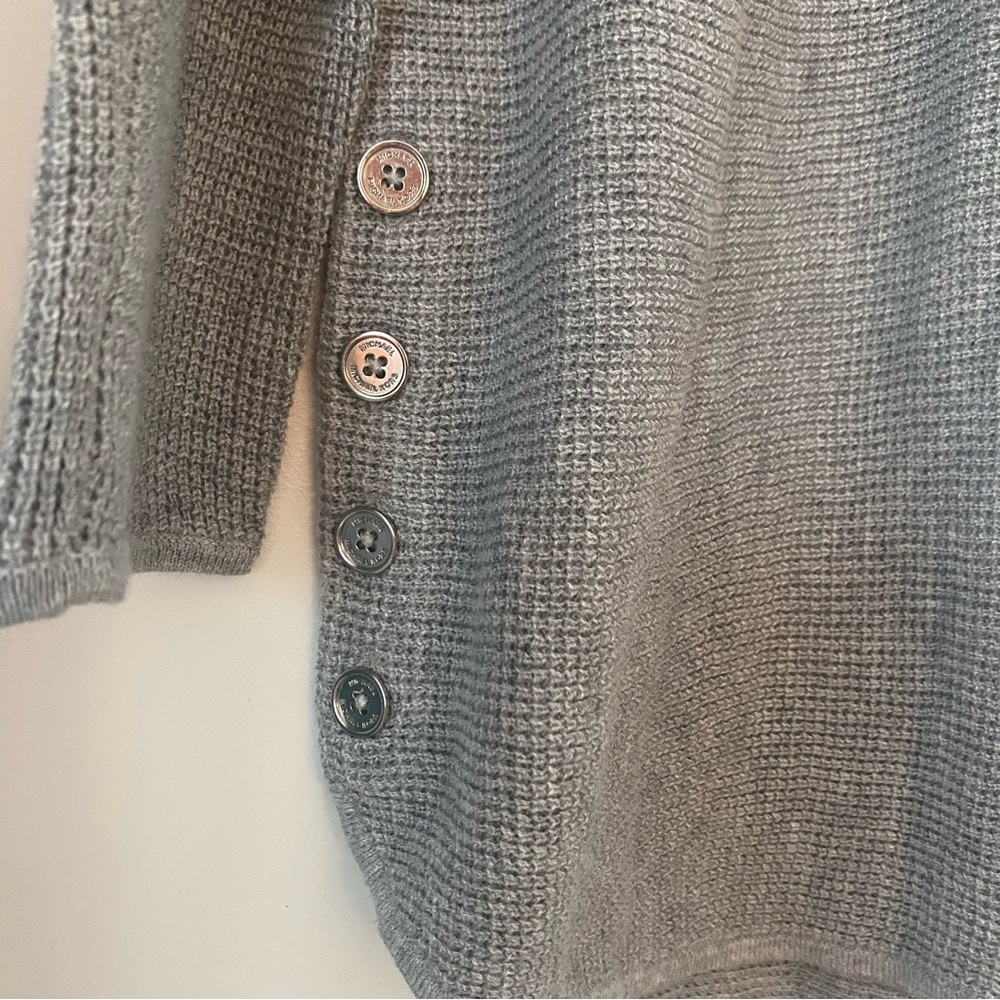 MICHAEL Michael Kors | Grey Knit Pullover with Button Hem Detailing